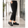 Pantofi damă negri din piele naturală cu scai și talpă confort GKR33N